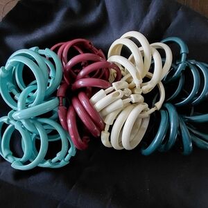 Shower Curtain Rings Pick One Set... Teal, Burgundy, Cream N Green